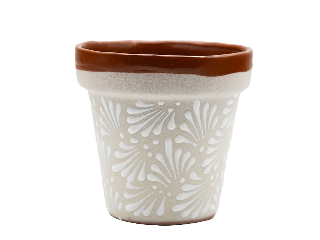 GARDEN VASE POT, MEDIUM, 6" x 6.5", CHRYSANTHEMUM WHITE, SOLD IN CASE OF 4
