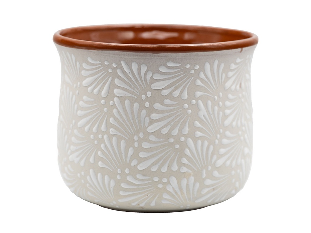 CHAMPANERA POT, LARGE, 9.0"X7.5", CHRYSANTHEMUM WHITE, SOLD IN CASE OF 4