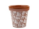 GARDEN VASE POT, MEDIUM, 6" x 6.5", CHRYSANTHEMUM TERRA COTTA, SOLD IN CASE OF 4