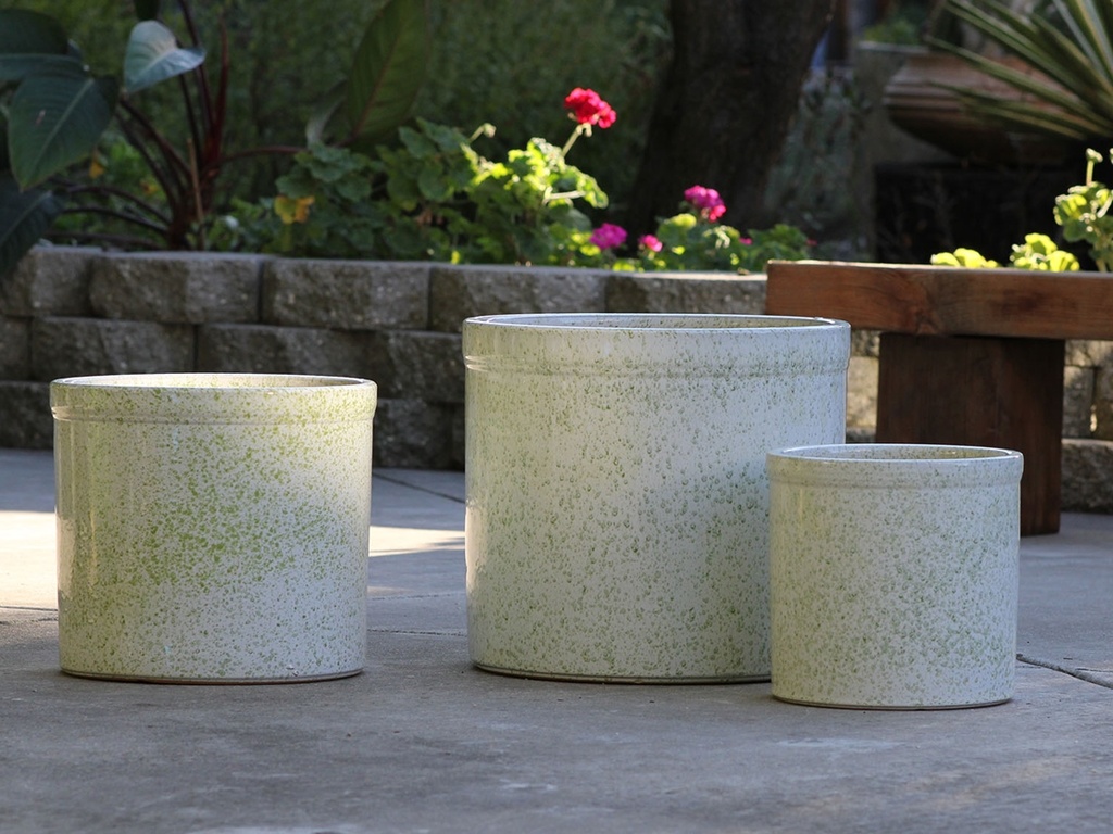 SPROUT POT, MINT SPLASH, SET OF 3,  15"X13.5"  12"X11" 10"X9"