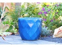 DIAMOND PLANTER, FALLING AQUA, SET OF 3 - 17.5" X 15.0", 14.5" X 13.0", 11.5" X 10.0"