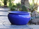 LOW JAR PLANTER, FALLING BLUE, SET OF 3 - 23" X 13", 17" X 10", 13" X 8.5"