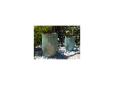 TALL BARREL PLANTERS, GREEN STREAM, SET OF 2 - 22"X32.5", 18"X26"