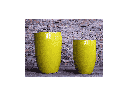 TALL BARREL PLANTER, NO RIM, SET OF 2- CANARY YELLOW, 22"X32.5" 18"X26"
