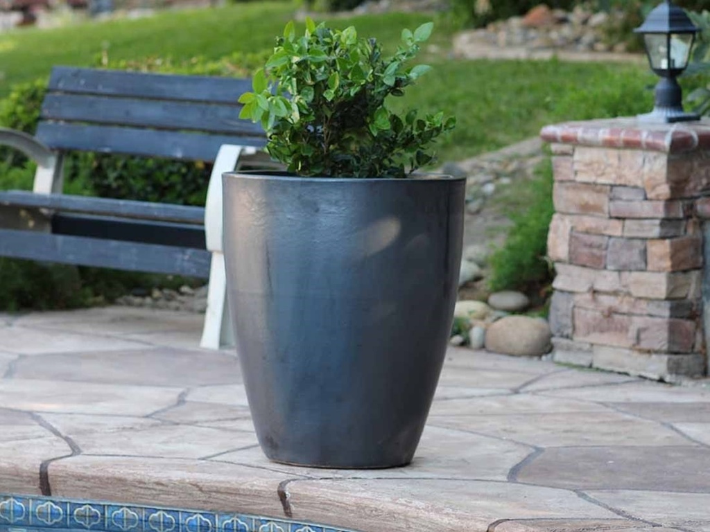 EXTRA LARGE CONE PLANTER, MATTE BLACK, SET OF 4 - 24.0" X 27.5", 18.5" X 21.0", 13.5" X 16.5", 10.0" X 12.0"