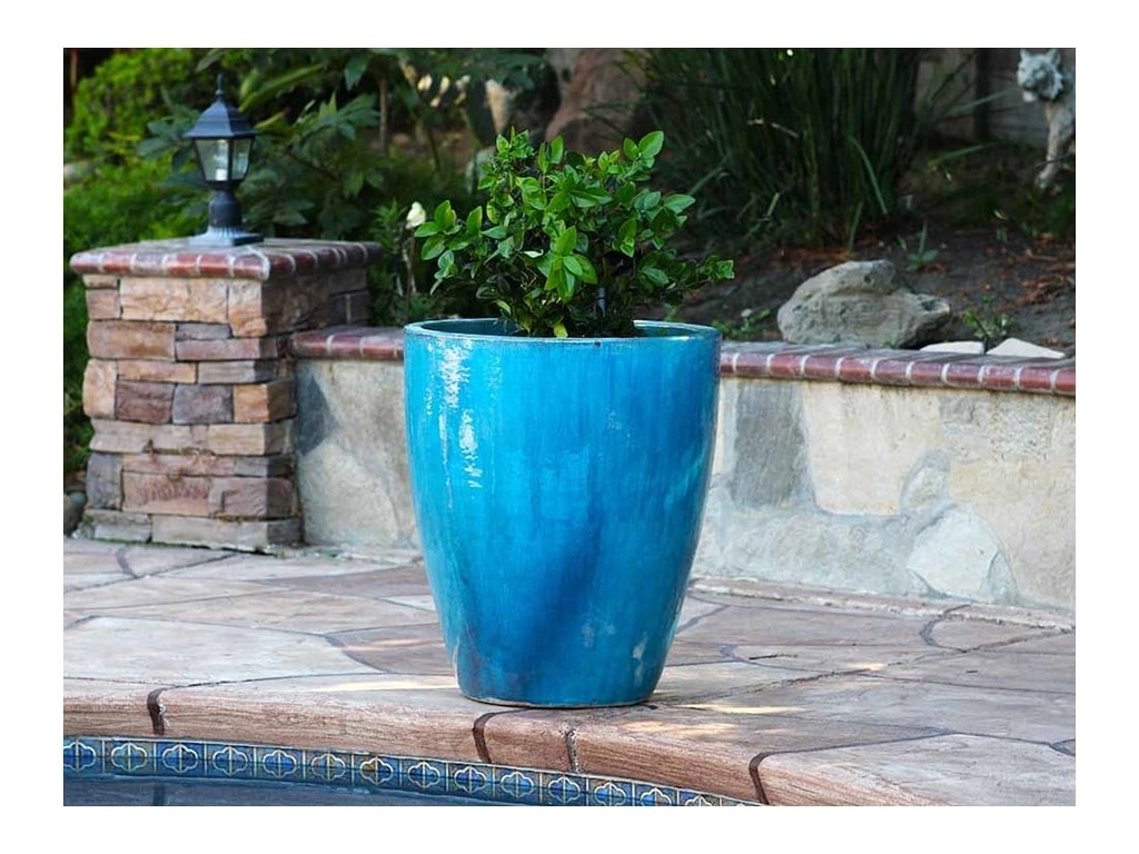 EXTRA LARGE CONE PLANTER, FALLING AQUA, SET OF 4 - 24.0" X 27.5", 18.5" X 21.0", 13.5" X 16.5", 10.0" X 12.0"