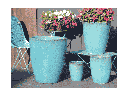 EXTRA LARGE CONE PLANTER, FALLING AQUA, SET OF 4 - 24.0" X 27.5", 18.5" X 21.0", 13.5" X 16.5", 10.0" X 12.0"
