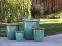 HIGH CANA POTS, GREEN STREAM, SET OF 4 - 24"X27", 20" X22", 16"X19", 12"X11"