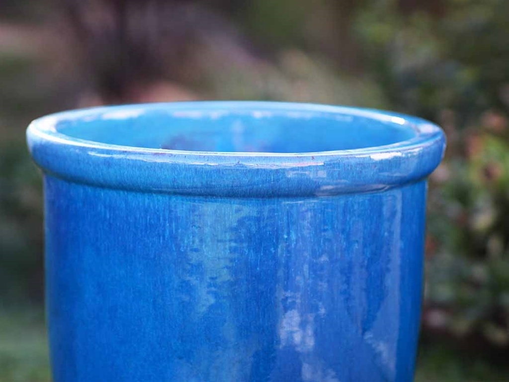 HIGH CANA POTS, FALLING AQUA, SET OF 4 - 24"X27", 20"X22", 16"X19", 12"X11"