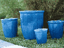 HIGH CANA POTS, FALLING AQUA, SET OF 4 - 24"X27", 20"X22", 16"X19", 12"X11"