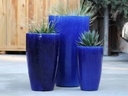 XLG TALL CONE PLANTER, FALLING BLUE, SET OF 3- 22"X38", 17.5"X27", 13"X22.5"