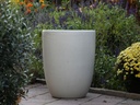 TALL MILANO CONE PLANTERS, WHITE SATIN, SET OF 3-17"X23", 13"X18", 11"X14"