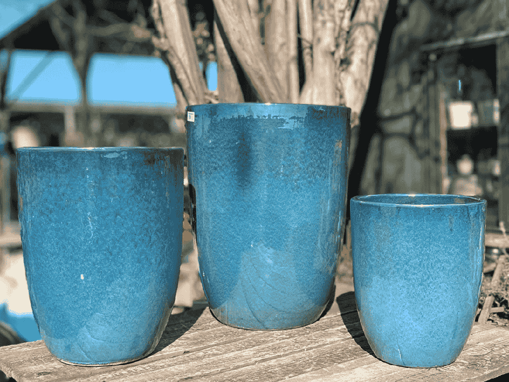 TALL MILANO CONE PLANTERS, GREEN MIRAGE, SET OF 3-17"X23", 13"X18", 11"X14"