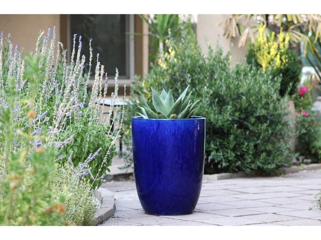 TALL MILANO CONE PLANTERS, FALLING BLUE, SET OF 3- 17"X23", 13"X18", 11"X14