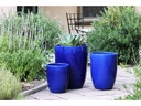 TALL MILANO CONE PLANTERS, FALLING BLUE, SET OF 3- 17"X23", 13"X18", 11"X14
