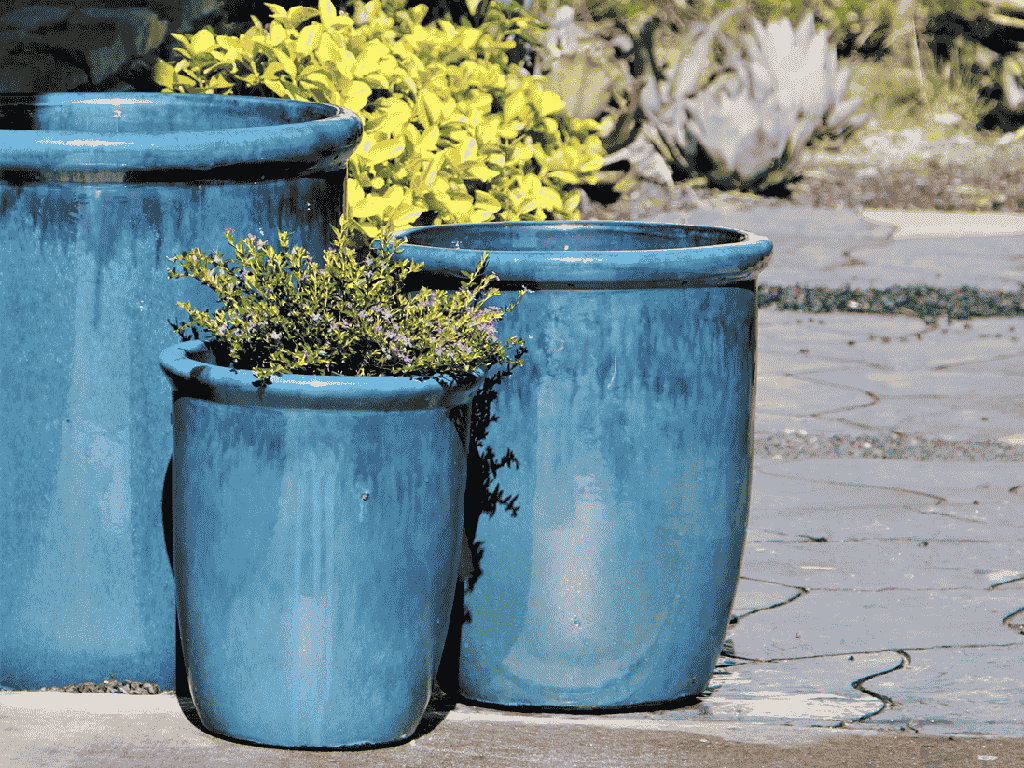 TALL GARDEN POT, GREEN  MIRAGE, SET OF 3- 19.5"X21.5", 15.5"X17.0", 11.5"X13.5"