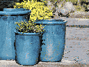 TALL GARDEN POT, GREEN  MIRAGE, SET OF 3- 19.5"X21.5", 15.5"X17.0", 11.5"X13.5"