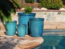 TALL GARDEN POT, GREEN  MIRAGE, SET OF 3- 19.5"X21.5", 15.5"X17.0", 11.5"X13.5"