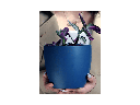 PEACE LILY CACHE POT, MATTE CLASSIC BLUE,  7.5"X6.5", SOLD IN CASE OF 4