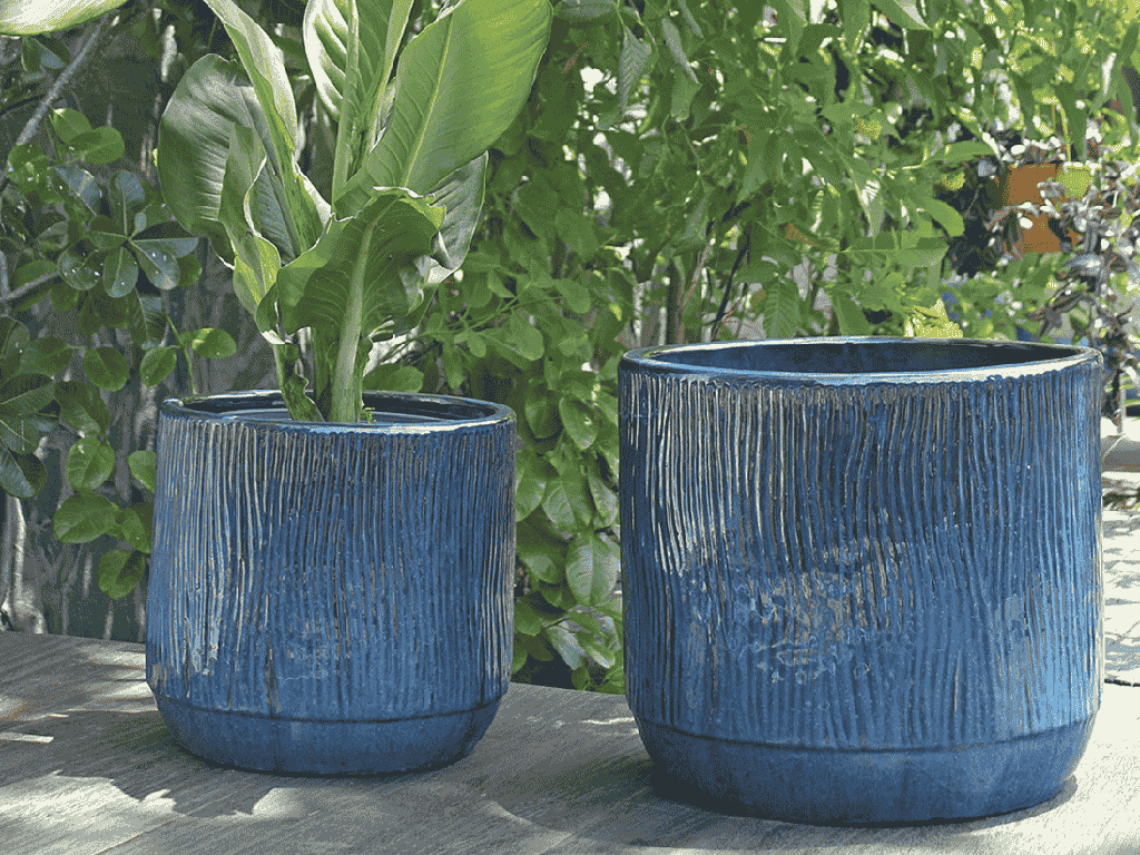 DELPHINIUM PLANTER, GREEN  MIRAGE, SET OF 2- 16.5" X 15.0, 12.5" X 12.0"
