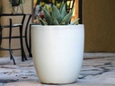 MILANO CONE PLANTER, WHITE SATIN, SET OF 3-18"X19.5", 14.5"X15.5", 12"X12"