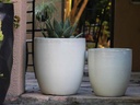 MILANO CONE PLANTER, WHITE SATIN, SET OF 3-18"X19.5", 14.5"X15.5", 12"X12"