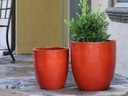 MILANO CONE PLANTER, MANDARIN, SET OF 3-18"X19.5", 14.5"X15.5", 12"X12"