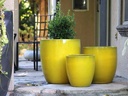 MILANO CONE PLANTER, LEMON, SET OF 3-18"X19.5", 14.5"X15.5", 12"X12"