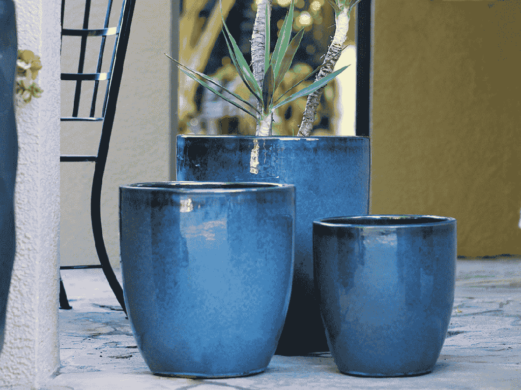 MILANO CONE PLANTER, GREEN MIRAGE, SET OF 3-18"X19.5", 14.5"X15.5", 12"X13.5"