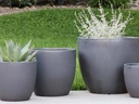 COCO POTS, MATTE BLACK, SET OF 4- 23"X20", 19"X17", 15"X13", 12"X11"