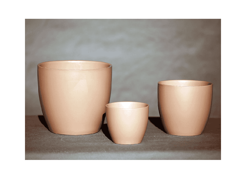 PEACE LILY CACHE POT, MATTE PINK, 6.5"X5.5", SOLD IN CASE OF 8