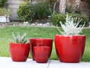 COCO POTS, LAVISH RED, SET OF 4-23"X20", 19"X17", 15"X13", 12"X11"