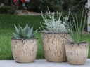 COCO POTS, LIGHT MOCHA, SET OF 3-19"X17", 15'X13", 12"X11"