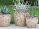 COCO POTS, LIGHT MOCHA, SET OF 3-19"X17", 15'X13", 12"X11"