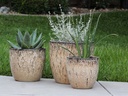 COCO POTS, LIGHT MOCHA, SET OF 3-19"X17", 15'X13", 12"X11"