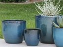COCO POTS, GREEN  MIRAGE, SET OF 4- 23"X20", 19"X17", 15"X13", 12"X11"
