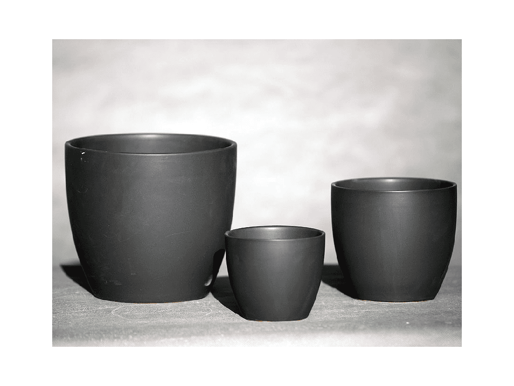 PEACE LILY CACHE POT, MATTE COOL GREY, 6.5"X5.5", SOLD IN CASE OF 8