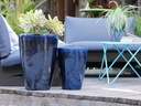 TALL TAPERED PLANTER, SOLSTICE BLUE, SET OF 3-17.0" X 23.0", 13.0" X 18.0", 11.0" X 14.0"