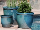 CANA GARDEN PLANTER, GREEN MIRAGE, SET OF 4-  24"X20", 19"X17", 16"X13", 12"X10"