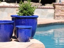 CANA GARDEN PLANTER, FALLING BLUE, SET OF 4- 24"X20", 19"X17", 16"X13", 12"X10"