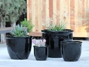 CANA GARDEN PLANTER, BLACK, SET OF 4- 24"X20", 19"X17", 16"X13", 12"X10"