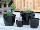 CANA GARDEN PLANTER, BLACK, SET OF 4- 24"X20", 19"X17", 16"X13", 12"X10"