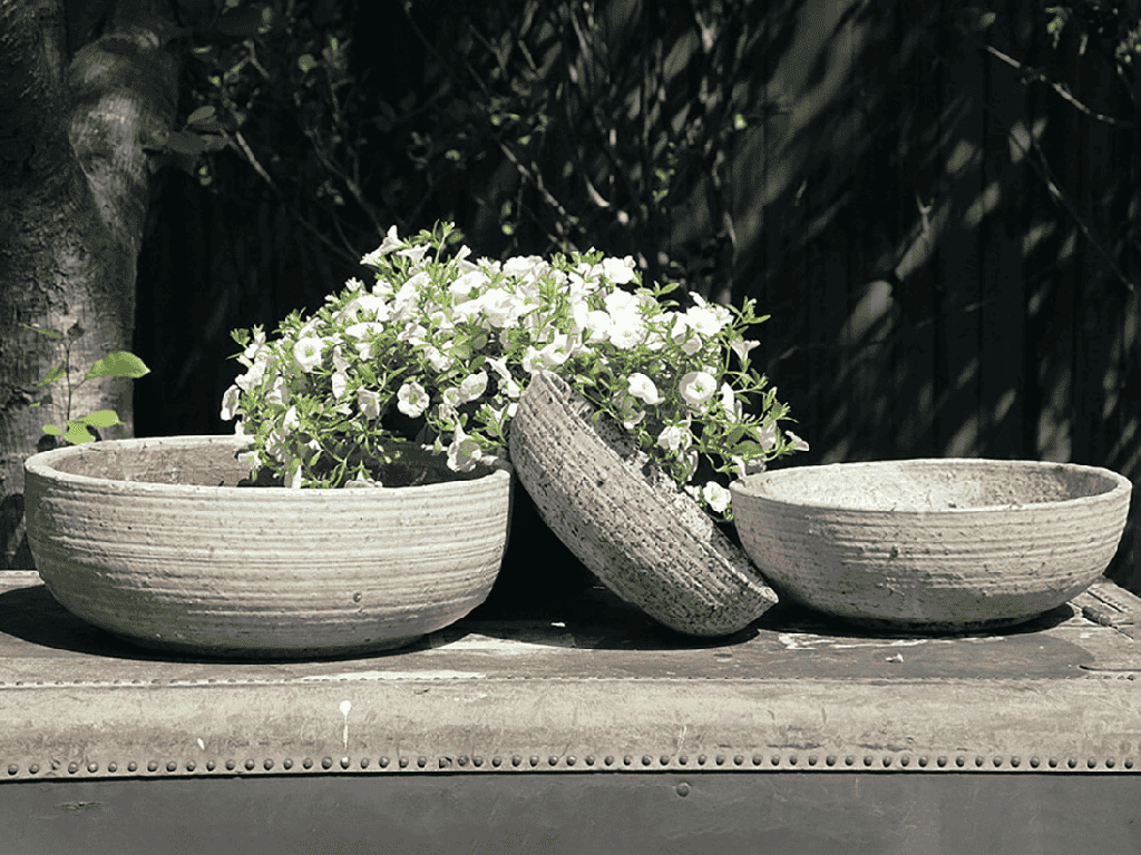 TUSCAN VILLAGE HAND THROWN BOWL, HEIRLOOM WHITE, SET OF 3 - 14.0" X 6.0", 12.0" X 5.0", 9.5" X 3.5"