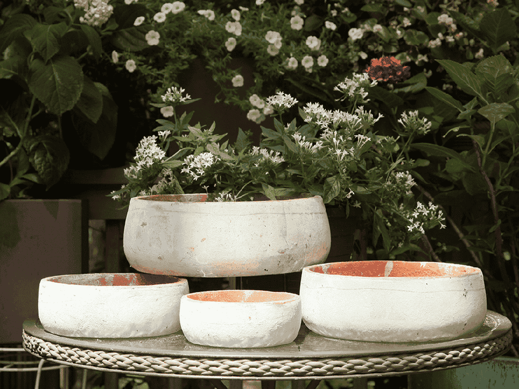TUSCAN VILLAGE HAND THROWN SMOOTH BOWLS, ATLANTIS SKY, SET OF 4 - 12.5" X 4.5", 10.0" X 3.5", 8.0" X 3.0", 6.5" X 2.5"