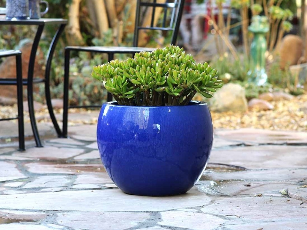 LOW MILANO PLANTER, FALLING BLUE, SET OF 3 - 21.5" X 15.5", 16.0" X 12.0", 12.0" X 10.0"