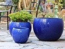 LOW MILANO PLANTER, FALLING BLUE, SET OF 3 - 21.5" X 15.5", 16.0" X 12.0", 12.0" X 10.0"