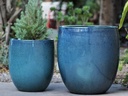 TALL MILANO PLANTER, GREEN MIRAGE, SET OF 3- 22"X23.5", 17"X18.5", 12.5"X14"