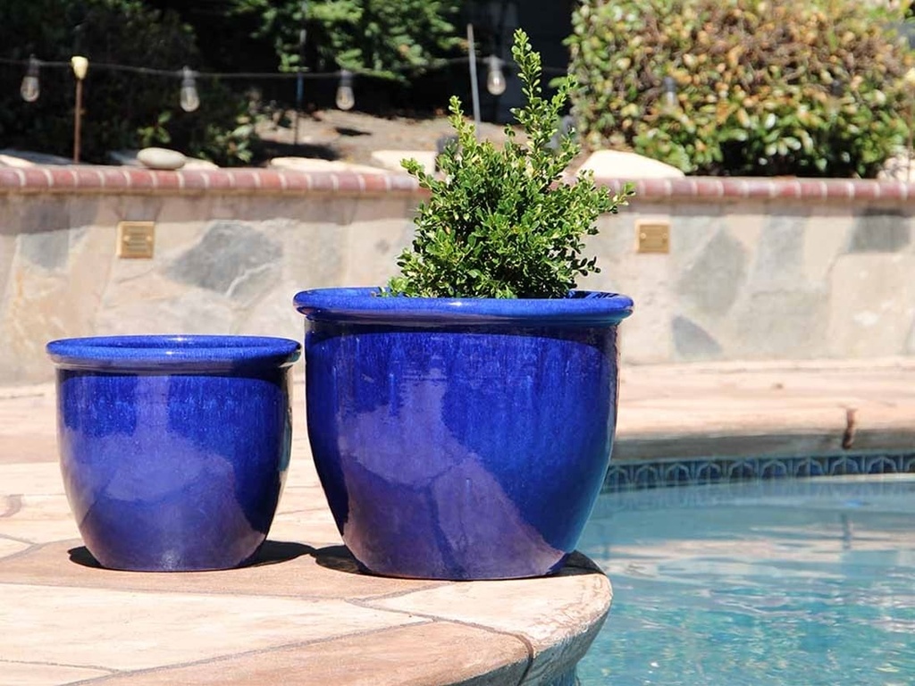 CANA GARDEN PLANTER, FALLING BLUE, SET OF 4- 24"X20", 19"X17", 16"X13", 12"X10"