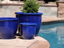 CANA GARDEN PLANTER, FALLING BLUE, SET OF 4- 24"X20", 19"X17", 16"X13", 12"X10"