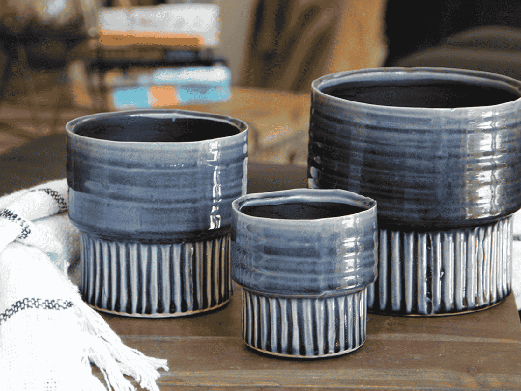 JEWEL MARTINI PLANTER, NORDIC BLUE, 7.0" X 6.5", SOLD IN CASE OF 2